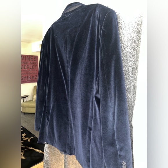 Linea Uomo Tux Dinner Jacket Blazer Size 54 LONG Blue Velvet Satin Mens - Picture 12 of 13